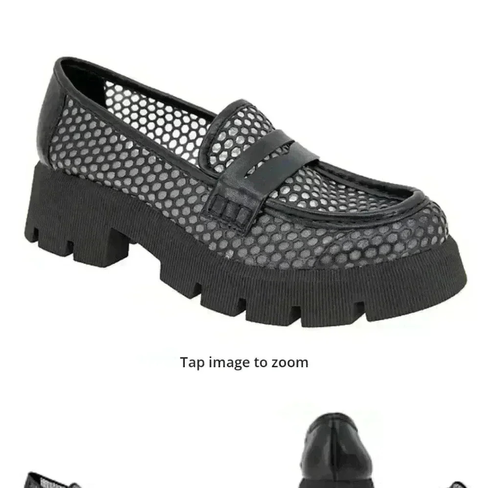 BCBG Rama mesh platform penny loafers